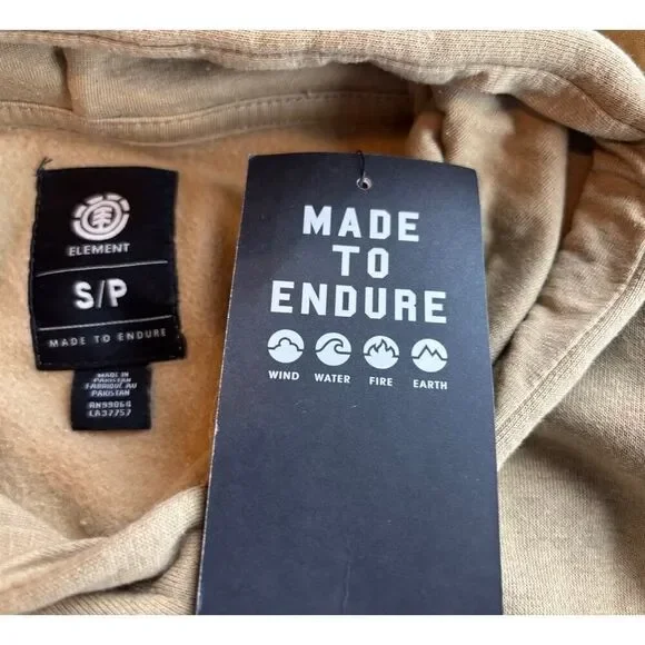 New ELEMENT Hoodie Sweatshirt Graphics Cotton Blend Small Brown Black - Picture 8 of 8
